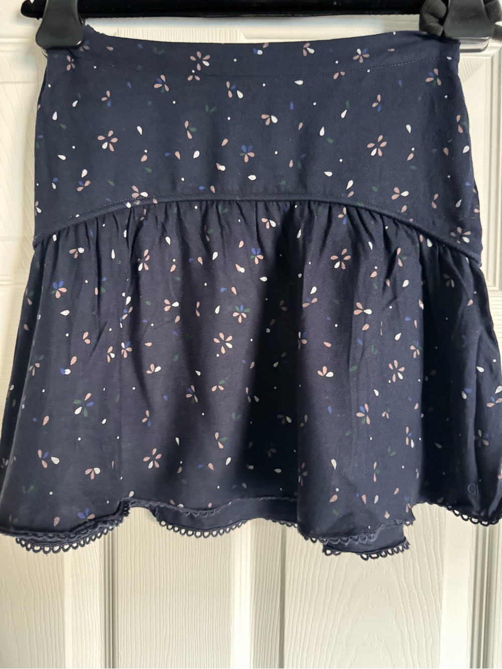 Chloe Navy Floral Tiered Girls' Skirt